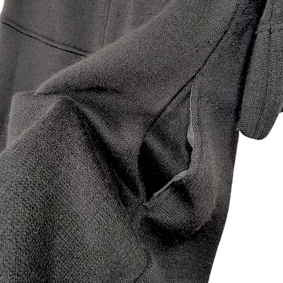 Lisa International Black Button Down Wool Blend 1/2 Sleeve Coat - Picture 8 of 14